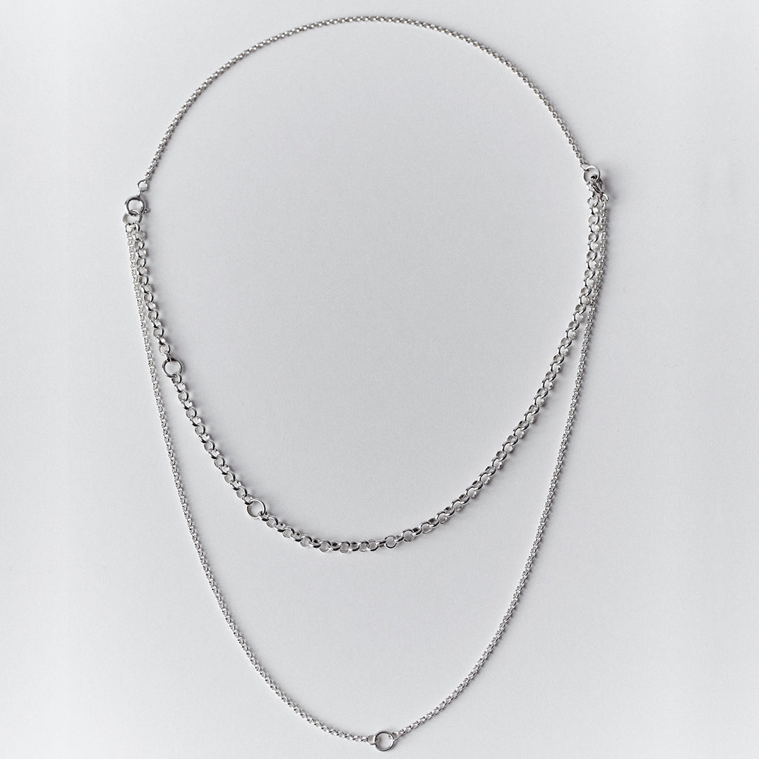 WAY NECKLACE - Sterling Silver - adjustable layered chain – Julia Duff